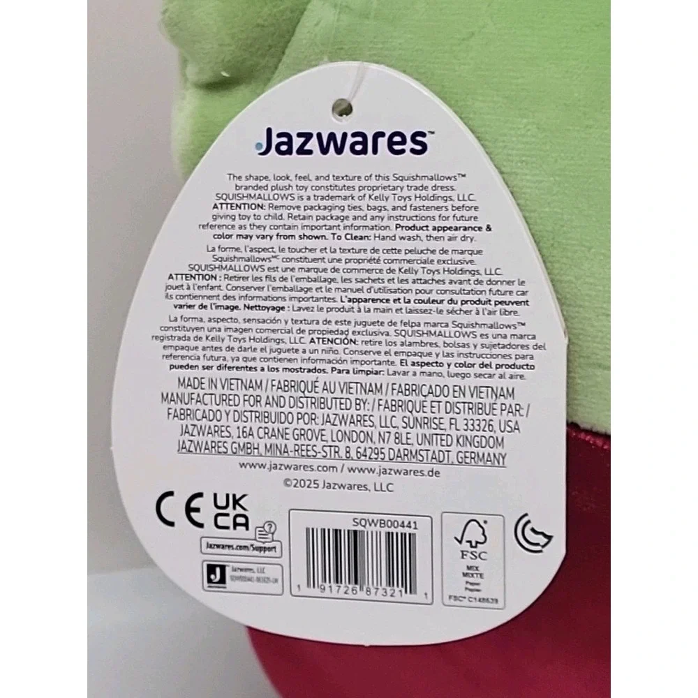 New Squishmallows 8 inch Beetlejuice Groom Halloween Plush‎ Toy Gift